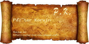 Péter Korvin névjegykártya