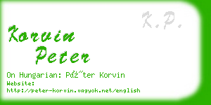 korvin peter business card